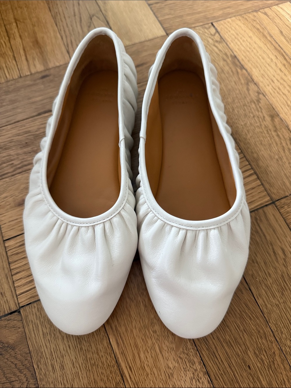 Sezane White Ballet Flats